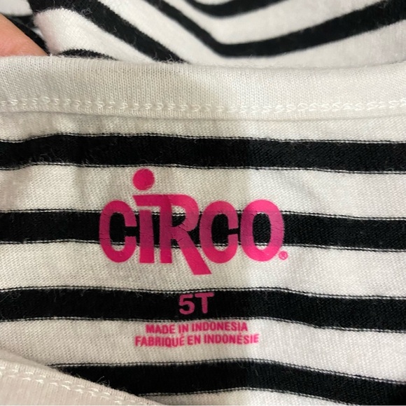 Circo Girl’s Black & White Striped Short Sleeve Tee - Picture 5 of 6